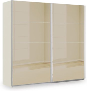 Miramar type-3 sliding wardrobe - 226cm - 2 door - champagne & champagne glass