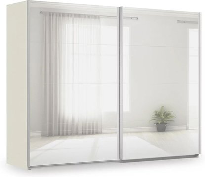 Miramar type-3 sliding wardrobe - 271cm - 2 door - fully mirrored - champagne