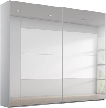 Miramar type-4 sliding wardrobe - 226cm - 2 door - fully mirrored - silk grey