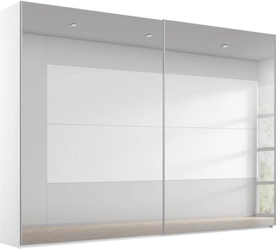 Miramar type-4 sliding wardrobe - 271cm - 2 door - fully mirrored - alpine white