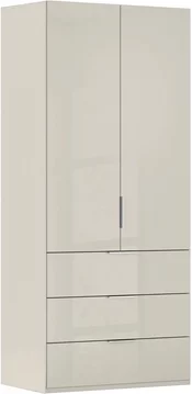 Miramar type-5 wardrobe - 101cm - 2 door - 3 drawer - champagne & champagne glass