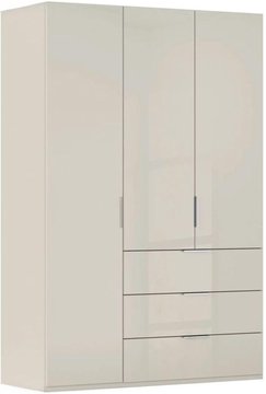 Miramar type-5 wardrobe - 151cm - 3 door - 3 drawer - champagne & champagne glass