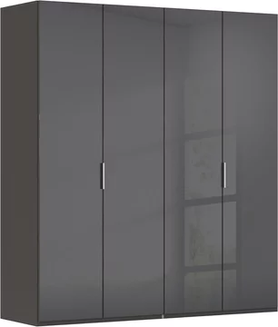 Miramar type-5 wardrobe - 201cm - 4 door - graphite & basalt glass
