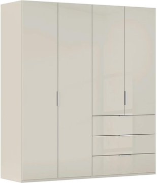 Miramar type-5 wardrobe - 201cm - 4 door - 3 drawer - champagne & champagne glass