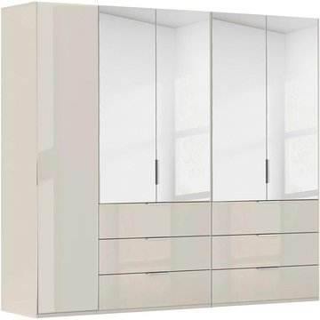Miramar type-5 wardrobe - 251cm - 5 door - combi - champagne & champagne glass