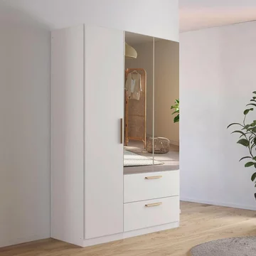 Skandi wardrobe - 136cm - 3 door - combi - alpine white