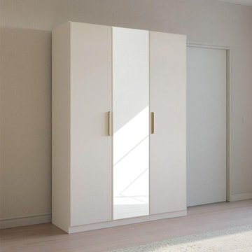 Skandi wardrobe - 136cm - 3 door - mirror - alpine white