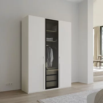 Skat shine wardrobe - 151cm - 3 door - alpine white