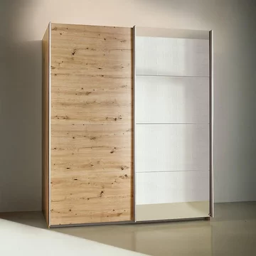 Subito sliding wardrobe - 181cm - 2 door - mirror - artisan oak