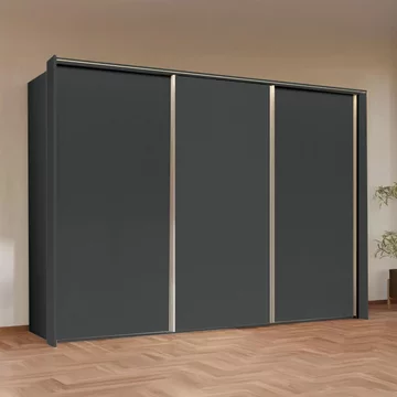 Taro sliding wardrobe - 301cm - 3 door - graphite