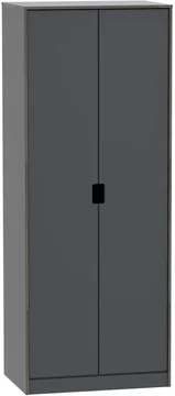 Shanghai wardrobe - 2 door - plain - tall - graphite
