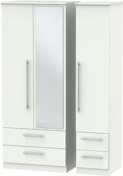 Sherwood wardrobe - 3 door - 1 mirror - combi - porcelain