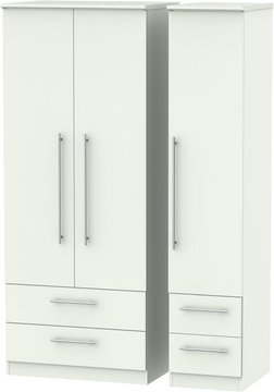 Sherwood triple wardrobe - 3 door - 4 drawer - porcelain