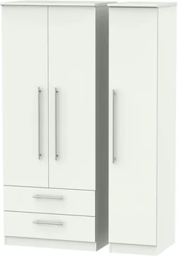 Sherwood triple wardrobe - 3 door - lhf 2 drawer - porcelain