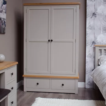 Diamond painted wardrobe - 2 door - 2 drawer