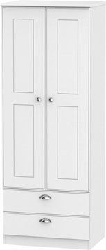 Victoria wardrobe - 2 door - 2 drawer - tall - white