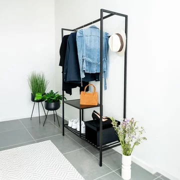 Vita open wardrobe - black melamine