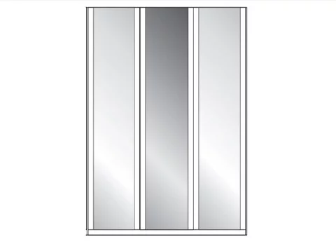 Berlin white glass wardrobe - 3 door with 1 mirrored door - fss15952