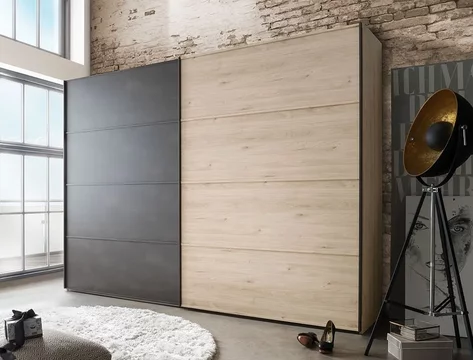 Brusseels sliding wardrobe - 2 door - oak and slate