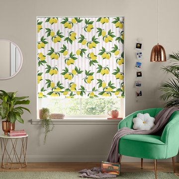 Summer roman blind - lemon pink