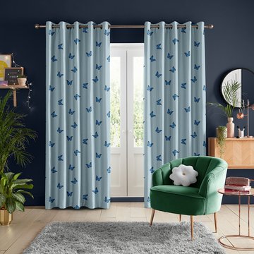 Skinny dip curtain - butterfly blue