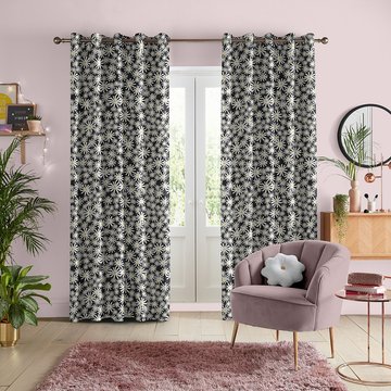 Skinny dip curtain - daisy black