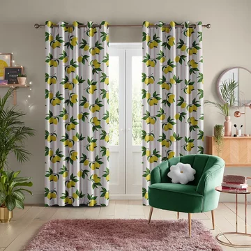 Skinny dip curtain - summer lemon pink