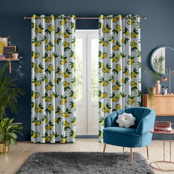 Skinny dip curtain - summer lemon sky