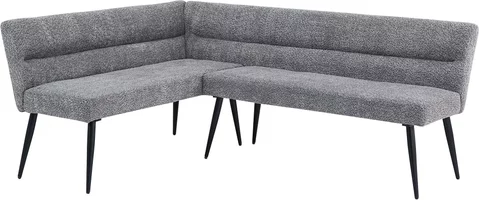 Monza corner dining bench - grey fabric - lhf