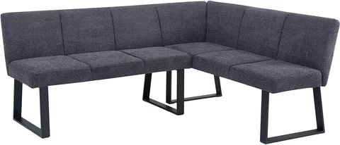 Bronx corner dining bench - dark grey fabric - rhf