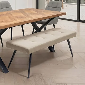 Davis dining bench - stone faux leather