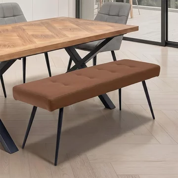 Fontana dining bench - tan faux leather
