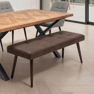 Sabena dining bench - antique ebony fabric