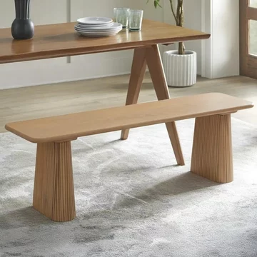 Austin dining bench - fluted - natural - mango wood