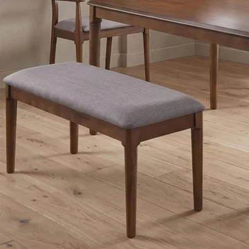 Orlando padded dining bench walnut and fabric