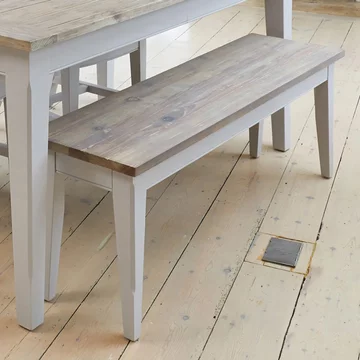 Signature grey painted dining bench