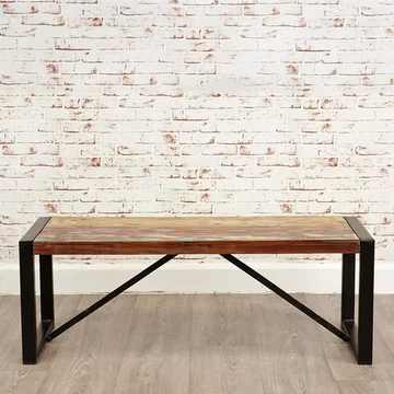 Urban chic reclaimed dining bench - small