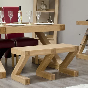 Z designer dining bench - small - oak
