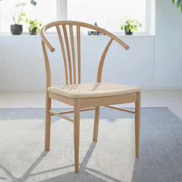 York dining chair - set of 2 - oak - curved back