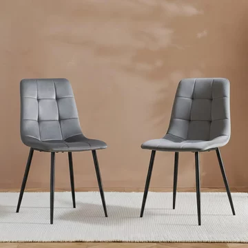 Axel dining chair - set of 2 - grey fabric