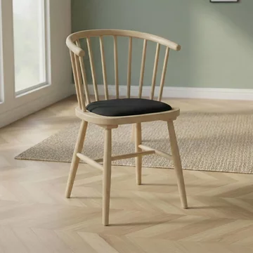 Twyford dining chair - set of 2 - dark grey curved and pale oak