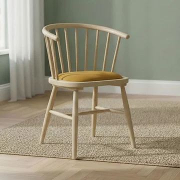 Twyford dining chair - set of 2 - mustard curved and pale oak