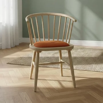 Twyford dining chair - set of 2 - rust curved and pale oak