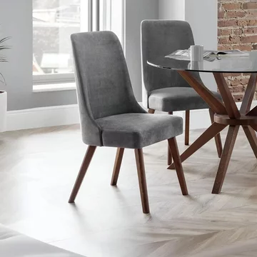 Huxley dining chair - set of 2 - grey fabric