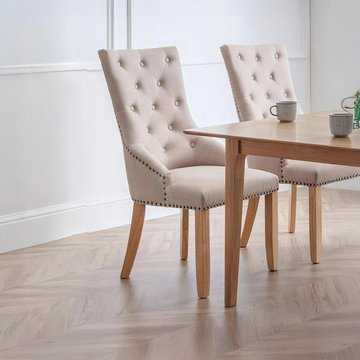 Loire dining chair - set of 2 - oatmeal fabric