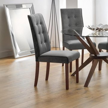 Madrid dining chair - set of 2 - grey fabric