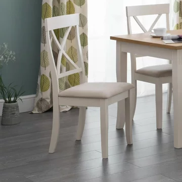 Davenport dining chair - set of 2 - cross back - grey