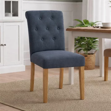 Lundy dining chair - set of 2 - dark grey fabric