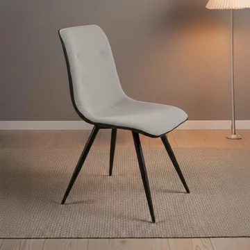 Cassino dining chair - set of 2 - grey fabric