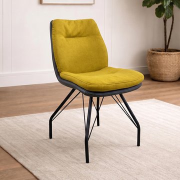 Anna dining chair - anthracite black powder coated round legs - variation available